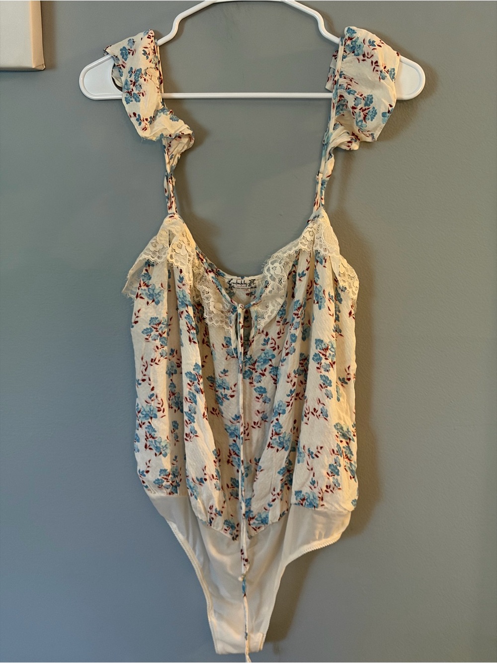 Free People Intimately "Take It Away" Bodysuit (Ivory Combo) Large